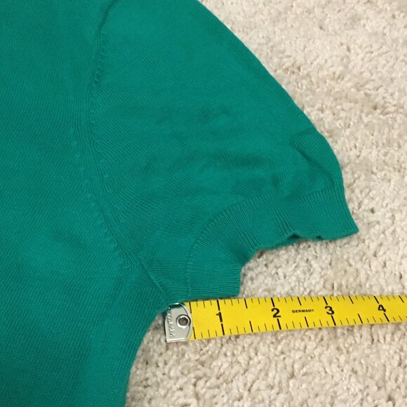 Preppy Short Sleeve Kelly Green Cotton Button Up Cardigan + Cami - Picture 10 of 16